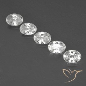 6.63ctw Naturel Blanc Zircon, ovale, VS