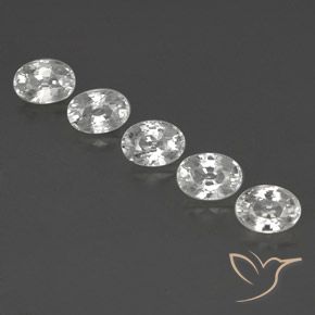 7.28ctw Naturel Blanc Zircon, ovale, VVS-VS