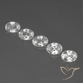 7.07ctw Naturel Blanc Zircon, ovale, VS