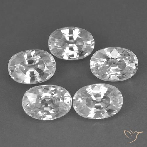 7.10ctw Naturel Blanc Zircon, ovale, VVS-VS