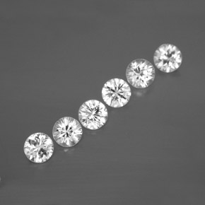 Achetez naturel ct Blanc Zircon gems, Coupe roude, En provenance Cambodge chez GemSelect. En stock, livraison internationale!