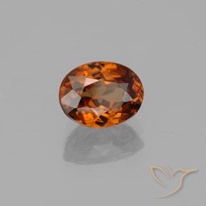 Zircon Orange foncé naturelle ovale, 2.03 ct, VVS-VS