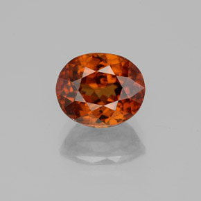 Zircon Orange naturelle ovale, 2.77 ct, VS