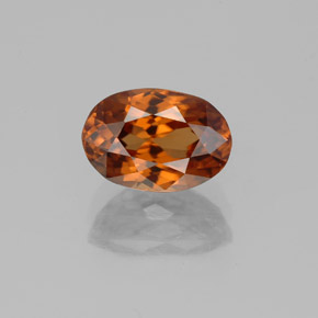 Zircon orange naturelle coupe ovale, 2,45 ct, VVS