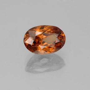 Zircon orange naturelle coupe ovale, 2,45 ct, VVS