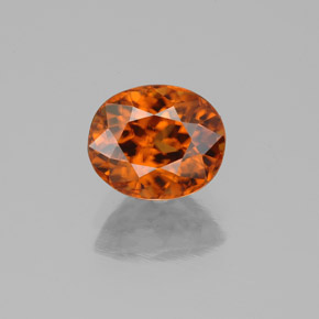 Zircon orange naturelle coupe ovale, 2,48 ct, VVS