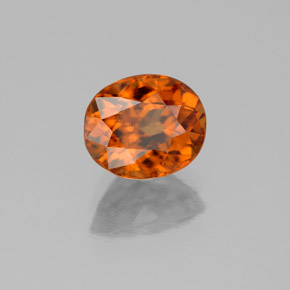 Zircon orange naturelle coupe ovale, 2,48 ct, VVS