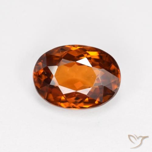 Zircon orange naturelle coupe ovale, 2,19 ct, VS