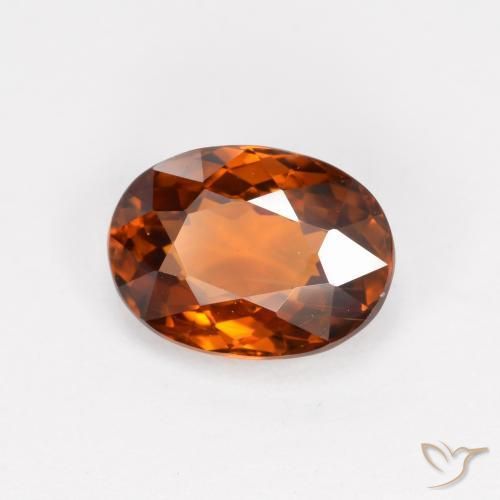 Zircon orange naturelle coupe ovale, 2,19 ct, VS