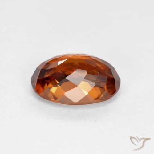 Zircon orange naturelle coupe ovale, 2,19 ct, VS