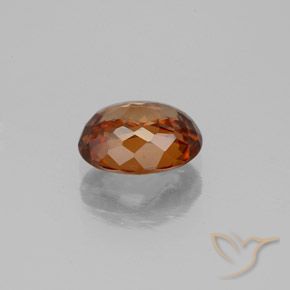 Zircon Orange moyen-foncé naturelle ovale, 1.87 ct, VVS