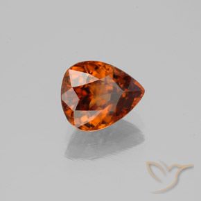 Zircon Orange foncé naturelle En forme de poire, 2.04 ct, VVS-VS