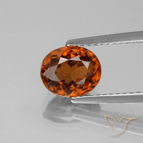 Zircon orange naturelle coupe ovale, 2,38 ct, VVS-VS