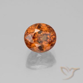 Zircon Orange moyen-foncé naturelle ovale, 2.42 ct, VVS