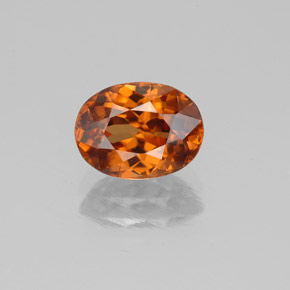 Zircon orange naturelle coupe ovale, 2,21 ct, VS