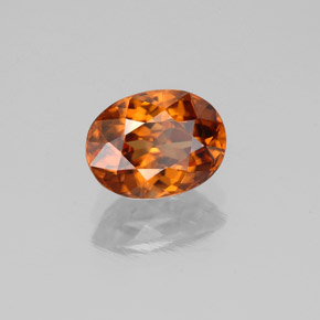 Zircon orange naturelle coupe ovale, 2,21 ct, VS