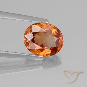Zircon Orange feu naturelle Coupe ovale, 2.71 ct, VS