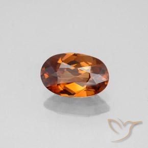 Zircon Orange foncé naturelle ovale, 1.72 ct, VVS