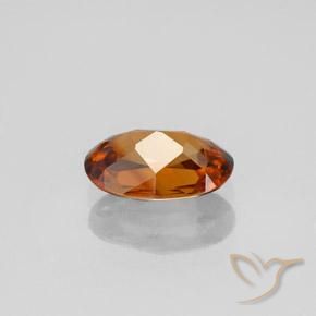 Zircon Orange foncé naturelle ovale, 1.72 ct, VVS