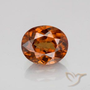 Zircon orange naturelle coupe ovale, 2,11 ct, VVS