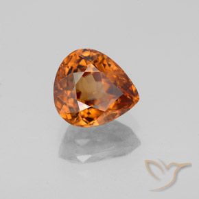 Zircon Orange moyen-foncé naturelle En forme de poire, 2.08 ct, VS