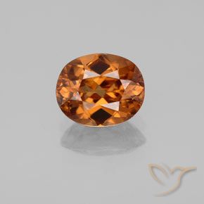 Zircon orange naturelle coupe ovale, 1,85 ct, VVS-VS