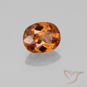Zircon orange naturelle coupe ovale, 1,85 ct, VVS-VS