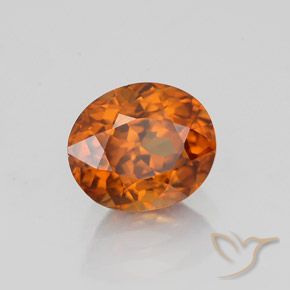 Zircon orange naturelle coupe ovale, 1,78 ct, VVS-VS