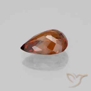 Zircon Orange foncé naturelle En forme de poire, 2.05 ct, VVS