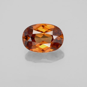 Zircon orange naturelle coupe ovale, 1,98 ct, VVS