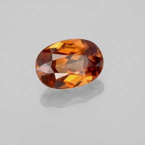 Zircon orange naturelle coupe ovale, 1,98 ct, VVS