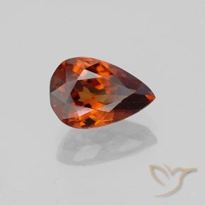 Zircon Orange foncé naturelle En forme de poire, 2.17 ct, VVS