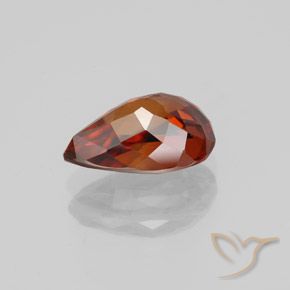 Zircon Orange foncé naturelle En forme de poire, 2.17 ct, VVS