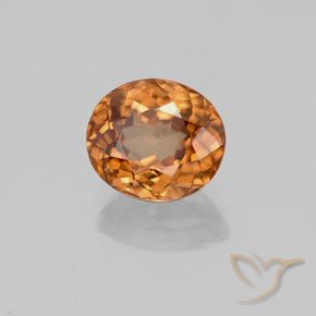 Zircon Orange moyen naturelle ovale, 2.34 ct, VVS-VS