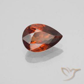 Zircon Orange foncé naturelle En forme de poire, 1.87 ct, VVS-VS