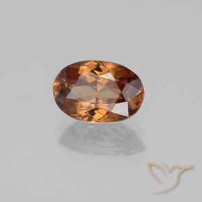 Zircon Orange foncé naturelle ovale, 1.86 ct, VVS