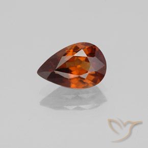 Zircon Orange foncé naturelle En forme de poire, 1.69 ct, VS