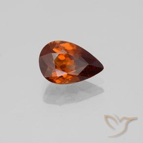 Zircon Orange foncé naturelle En forme de poire, 1.69 ct, VS