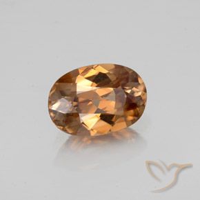 Zircon Orange moyen naturelle ovale, 1.83 ct, VVS