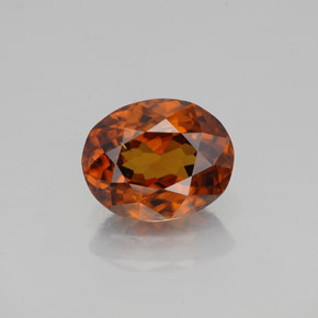 Zircon orange naturelle coupe ovale, 1,99 ct, VS