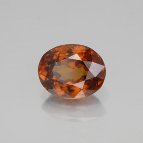 Zircon orange naturelle coupe ovale, 1,99 ct, VS