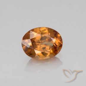 Zircon Orange brun naturelle ovale, 1.75 ct, VVS