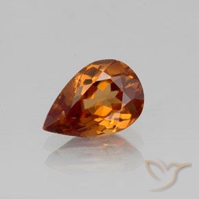 1.71ct Naturel Orange moyen-foncé Zircon, En forme de poire, VVS