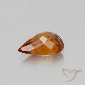 Zircon Orange moyen-foncé naturelle En forme de poire, 1.71 ct, VVS
