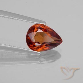 Zircon Orange rougeâtre naturelle En forme de poire, 1.87 ct, VVS