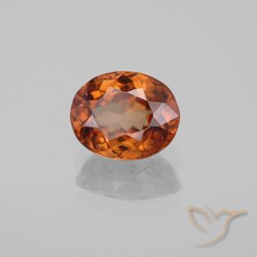 Zircon Orange moyen-foncé naturelle ovale, 2.22 ct, VVS
