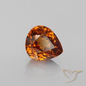 Zircon Orange moyen naturelle En forme de poire, 1.90 ct, VS