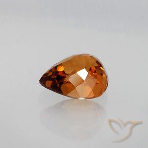 Zircon Orange moyen naturelle En forme de poire, 1.90 ct, VS