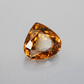 Zircon orange naturelle en forme de poire, 1,80 ct, VVS-VS