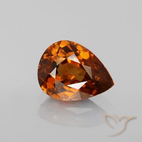 1.95ct Naturel Orange foncé Zircon, En forme de poire, VS